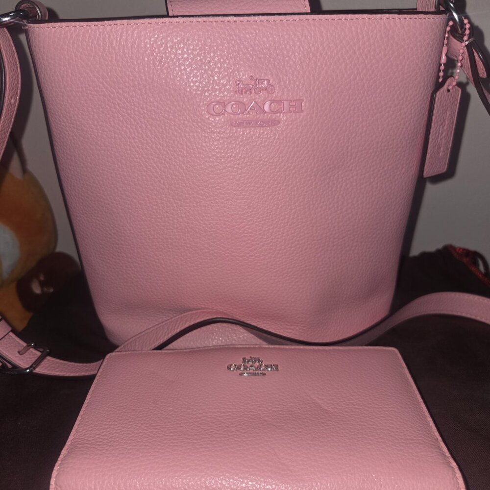 Pink Leather Coach bag and wallet - Picture 2 of 16